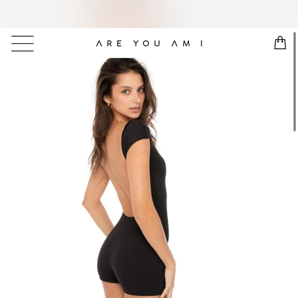 ARE YOU AM I Black Bodysuit